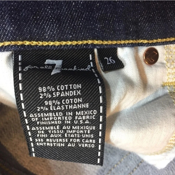 7 FAM Distressed The Skinny Jeans Sz 26 Dark Rinse - Picture 7 of 7